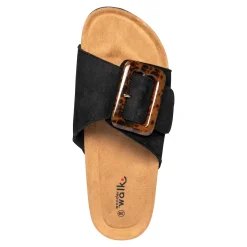 Pantoletten|Die moderne Hausfrau Klett-Pantolette „Miriam“ schwarz