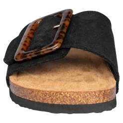 Pantoletten|Die moderne Hausfrau Klett-Pantolette „Miriam“ schwarz