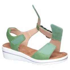 Sandalen|Die moderne Hausfrau Klett-Sandale "Elegant" grün