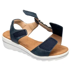 Sandalen|Die moderne Hausfrau Klett-Sandale "Elegant" marine