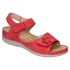 Sandalen|Die moderne Hausfrau Klettsandalette „Carmen“ rot