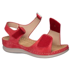 Sandalen|Die moderne Hausfrau Klettsandalette „Carmen“ rot