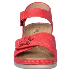 Sandalen|Die moderne Hausfrau Klettsandalette „Carmen“ rot