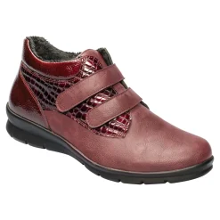 Stiefeletten|Die moderne Hausfrau Klett-Stiefelette „Helga“ bordeaux