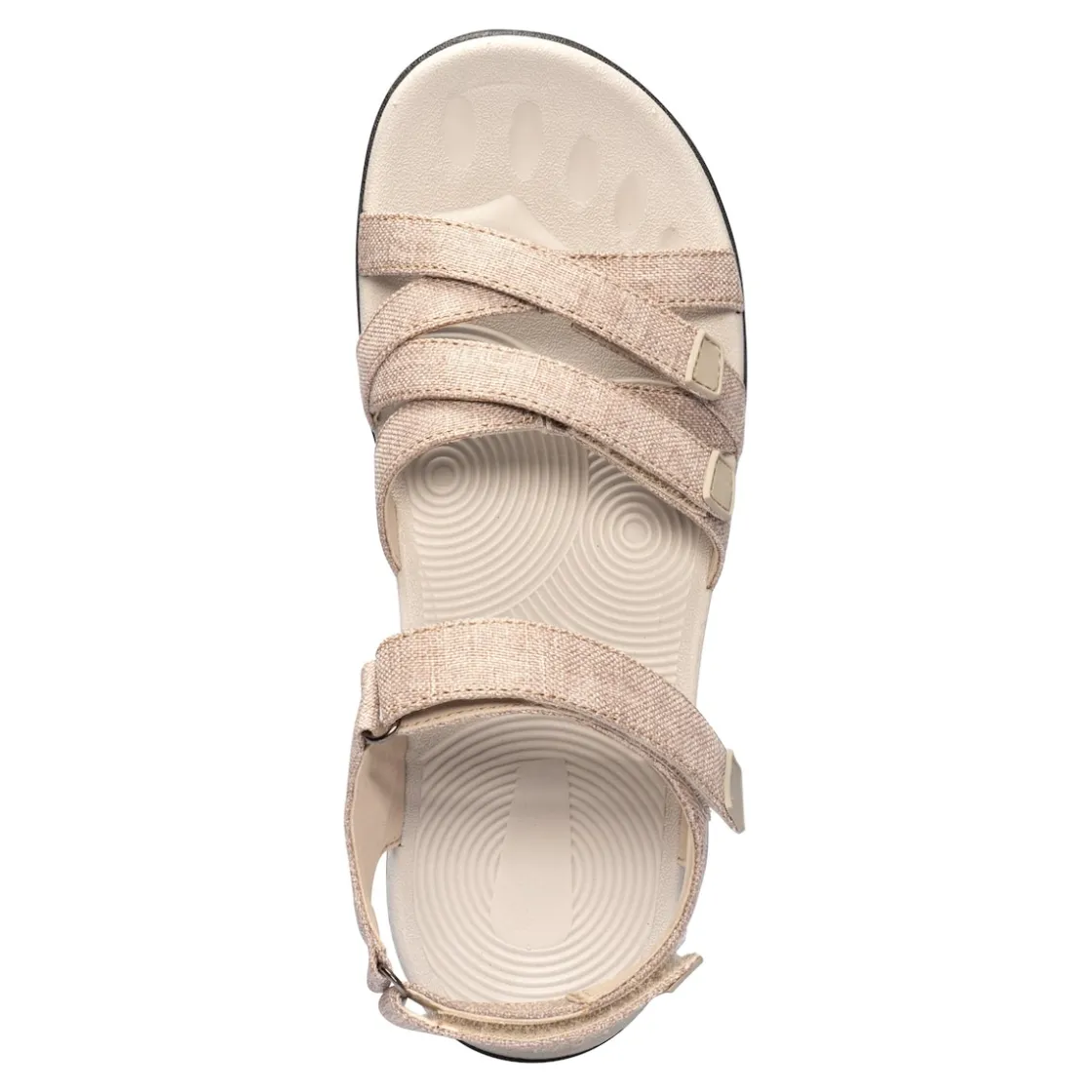 Sandalen|Die moderne Hausfrau Klett-Stretchsandale "Leinenoptik"