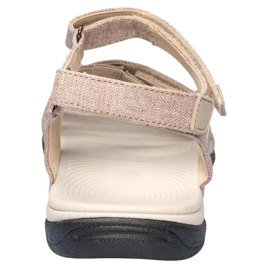 Sandalen|Die moderne Hausfrau Klett-Stretchsandale "Leinenoptik"