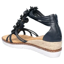 Sandalen|Die moderne Hausfrau Knöchel-Sandalette "Blume" marine