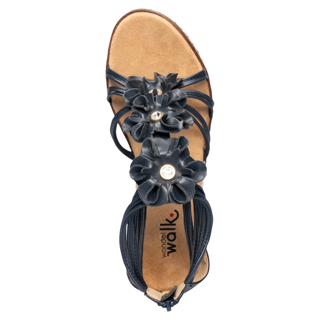 Sandalen|Die moderne Hausfrau Knöchel-Sandalette "Blume" marine