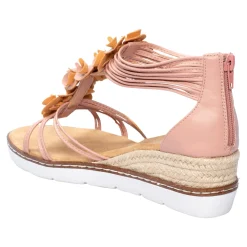 Sandalen|Die moderne Hausfrau Knöchel-Sandalette "Blume" nude