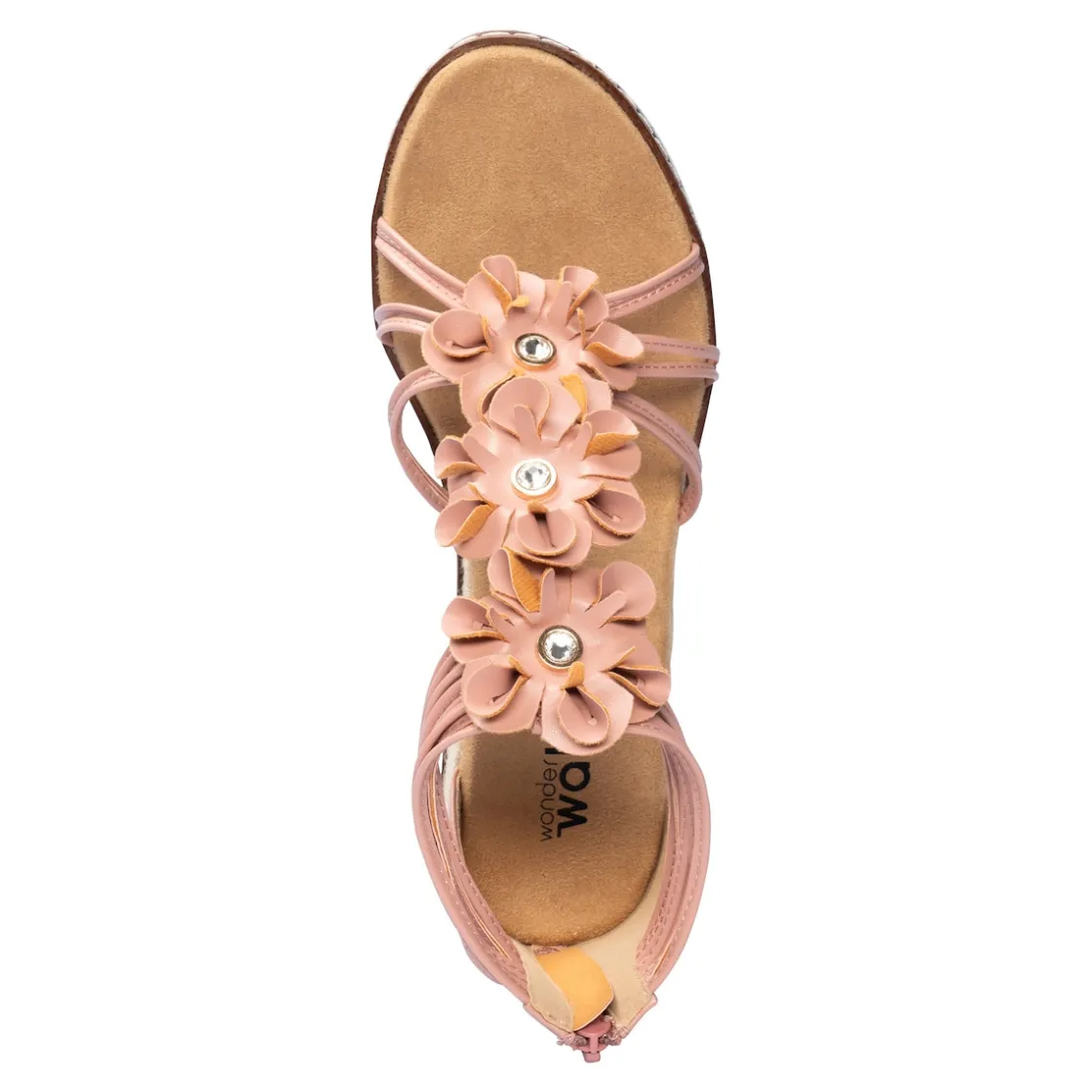 Sandalen|Die moderne Hausfrau Knöchel-Sandalette "Blume" nude