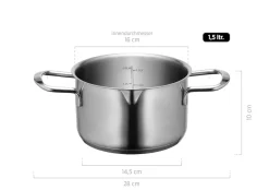 Töpfe|Die moderne Hausfrau Kochtopf, Edelstahl Sanvito 1 x Topf, 1 x Deckel