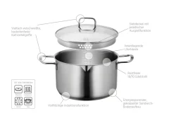 Töpfe|Die moderne Hausfrau Kochtopf, Edelstahl Sanvito 1 x Topf, 1 x Deckel
