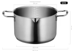 Töpfe|Die moderne Hausfrau Kochtopf, Edelstahl Sanvito 1 x Topf, 1 x Deckel
