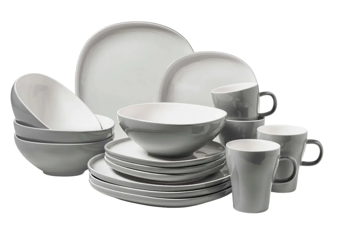 Geschirrsets|Die moderne Hausfrau Kombiservice, Keramik Isora Grau