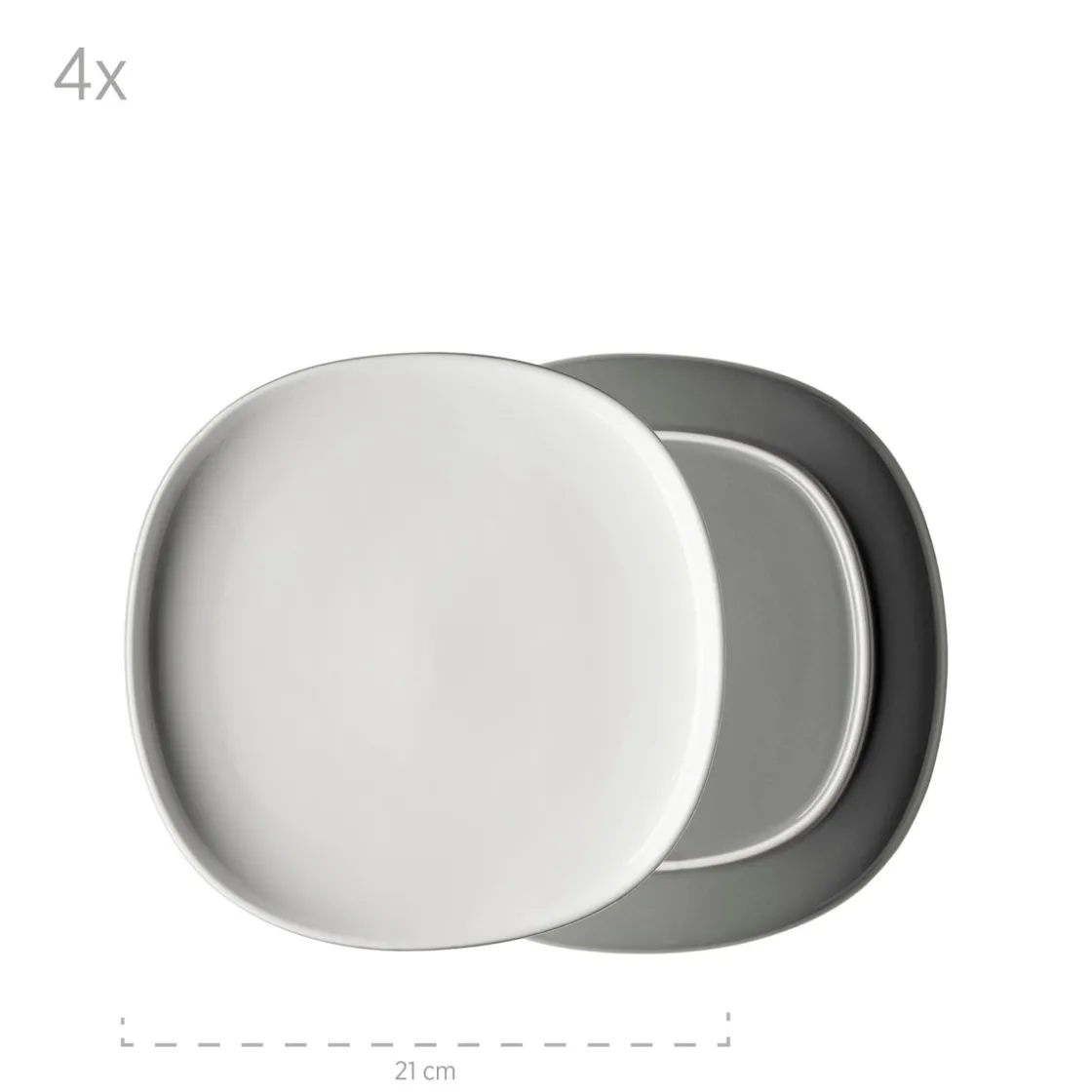 Geschirrsets|Die moderne Hausfrau Kombiservice, Keramik Isora Grau