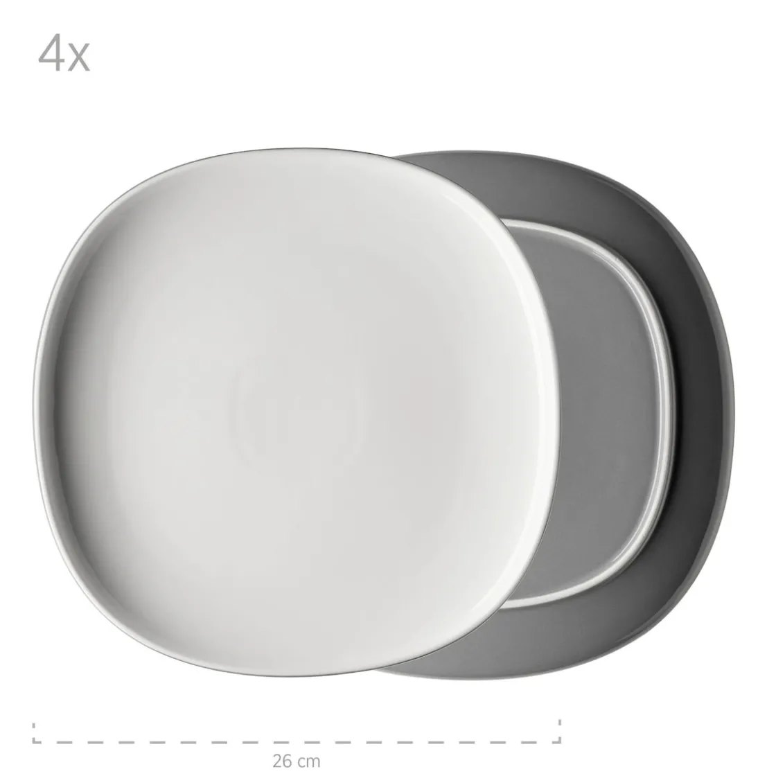 Geschirrsets|Die moderne Hausfrau Kombiservice, Keramik Isora Grau
