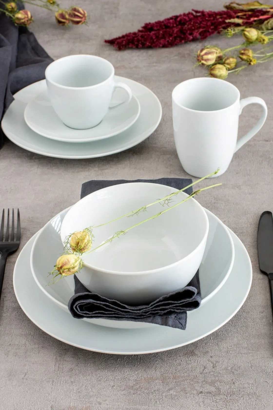 Geschirrsets|Die moderne Hausfrau Kombiservice, Porzellan ALESIA