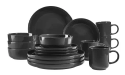 Geschirrsets|Die moderne Hausfrau Kombiservice, Steinzeug ALENIA Schwarz