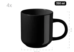 Geschirrsets|Die moderne Hausfrau Kombiservice, Steinzeug ALENIA Schwarz