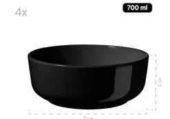 Geschirrsets|Die moderne Hausfrau Kombiservice, Steinzeug ALENIA Schwarz