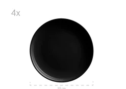 Geschirrsets|Die moderne Hausfrau Kombiservice, Steinzeug ALENIA Schwarz