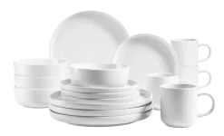 Geschirrsets|Die moderne Hausfrau Kombiservice, Steinzeug ALENIA Weiß