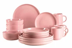 Geschirrsets|Die moderne Hausfrau Kombiservice, Steinzeug ALENIA Rosa