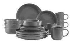 Geschirrsets|Die moderne Hausfrau Kombiservice, Steinzeug ALENIA Grau