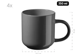 Geschirrsets|Die moderne Hausfrau Kombiservice, Steinzeug ALENIA Grau