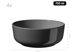 Geschirrsets|Die moderne Hausfrau Kombiservice, Steinzeug ALENIA Grau