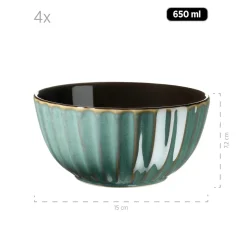 Geschirrsets|Die moderne Hausfrau Kombiservice, Steinzeug Confino Petrol