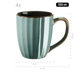 Geschirrsets|Die moderne Hausfrau Kombiservice, Steinzeug Confino Petrol