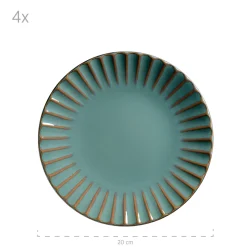 Geschirrsets|Die moderne Hausfrau Kombiservice, Steinzeug Confino Petrol