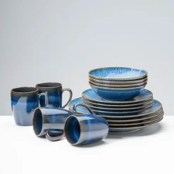 Geschirrsets|Die moderne Hausfrau Kombiservice, Steinzeug Eisfall
