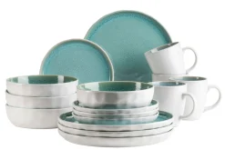 Geschirrsets|Die moderne Hausfrau Kombiservice, Steinzeug Elea Hellgrün