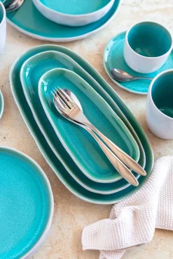 Geschirrsets|Die moderne Hausfrau Kombiservice, Steinzeug Elea Hellgrün