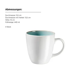 Geschirrsets|Die moderne Hausfrau Kombiservice, Steinzeug Elea Hellgrün