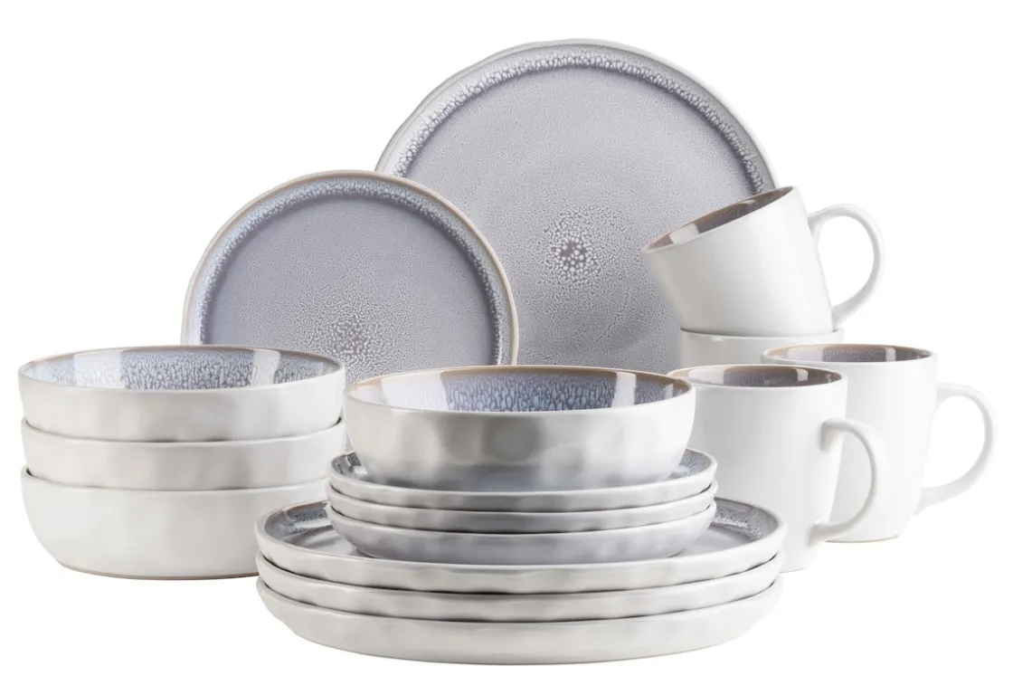 Geschirrsets|Die moderne Hausfrau Kombiservice, Steinzeug Elea Flieder