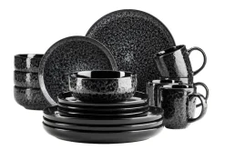 Geschirrsets|Die moderne Hausfrau Kombiservice, Steinzeug Filippa Schwarz