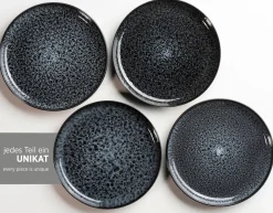 Die moderne Hausfrau Kombiservice, Steinzeug Filippa Schwarz