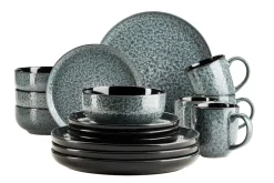 Geschirrsets|Die moderne Hausfrau Kombiservice, Steinzeug Filippa Grün