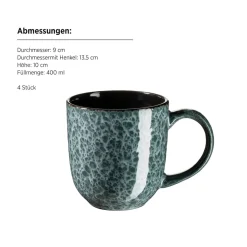 Geschirrsets|Die moderne Hausfrau Kombiservice, Steinzeug Filippa Grün