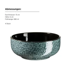 Geschirrsets|Die moderne Hausfrau Kombiservice, Steinzeug Filippa Grün