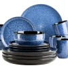 Geschirrsets|Die moderne Hausfrau Kombiservice, Steinzeug Filippa Blau