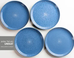 Geschirrsets|Die moderne Hausfrau Kombiservice, Steinzeug Filippa Blau