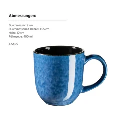 Geschirrsets|Die moderne Hausfrau Kombiservice, Steinzeug Filippa Blau