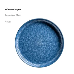 Geschirrsets|Die moderne Hausfrau Kombiservice, Steinzeug Filippa Blau