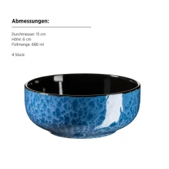 Geschirrsets|Die moderne Hausfrau Kombiservice, Steinzeug Filippa Blau