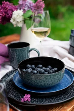 Geschirrsets|Die moderne Hausfrau Kombiservice, Steinzeug Filippa Blau