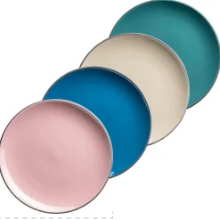 Geschirrsets|Die moderne Hausfrau Kombiservice, Steinzeug Maila Petrol, Altrosa, Beige, Dunkelblau